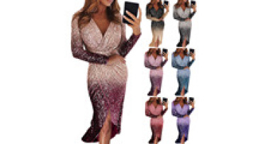2024 Hot Style european style tie dye sequin dress evening dresses china ombre sequin multi layer skater dress1