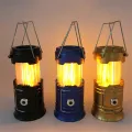 2-IN-1 Led Camping light AA battery powered Flame decorative lamp Portable LED Camping Lantern Flashlights for Emergence