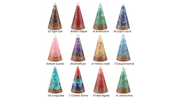 Raw Chip Stone Resin Ring Holder Cone Tower Display（D31X54MM） SP1936-31X54MM-B