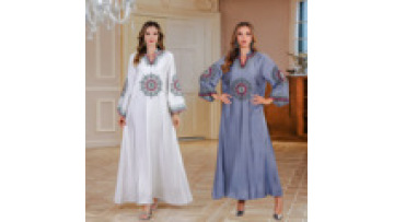 Women's Loose Abaya Dubai Robe Embroidery Hot Diamond for Middle Eastern Muslim Women Luxury Abaya Jalabiya Maxi Dress1