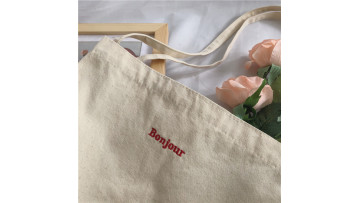bonjour canvas bag