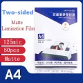 50pcs/bag 125micron A4 Size PVC Matte 2Flap Laminating Pouch Thickness PET+EVA+PE Hot Laminator Superplastic Laminating Film