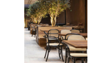 Top quality commercial furniture fast food shop wood and rope handmade luxury restaurant chair1