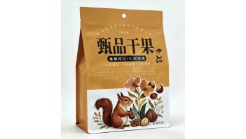 Anti-oxidation Stand-up Bag with Zipper Lock & Hang Tab for Nuts & Dried Fruits