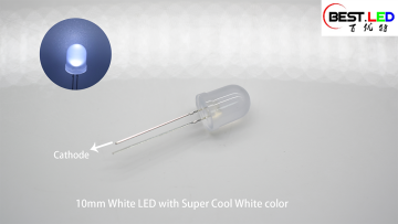 10mm White LED with Super Cool White color