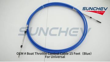 Boat Throttle Control Cable 15 Feet（Blue）