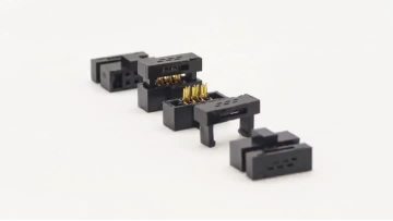 1.27mm Pitch IDC Socket Connector 2Pieces with Locating Posts Latching Mid-Cove 2*3P