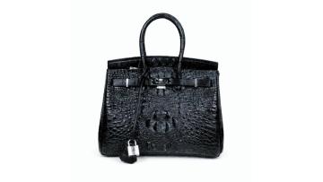 Luxury Croc-Embossed Leather Top Handle Bag