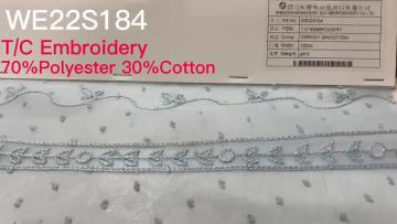 Wholesale  lace fabric eyelet floral hand india all over thick allover soft white cotton embroidery fabrics1