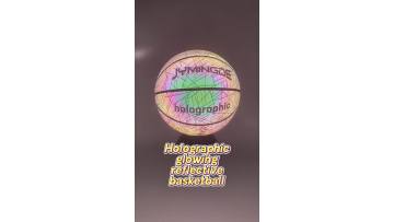 holographic reflective glowing basketball
