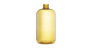 500 ML Clear Yellow Boston Round PET Bottle With 24/410 Neck