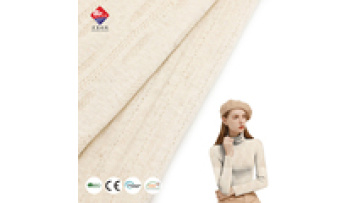 Hot Selling 85%cotton 15%linen Hollow Yarn Dyed Jacquard Knit Fabric for Girl Sweater1