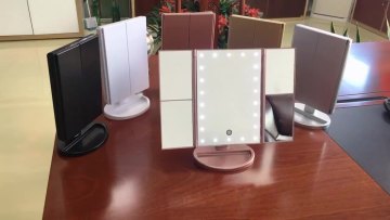 LED Makeup Mirror 22 Vanity Light Magnifying 3 Floding Countertop Touch Screen Cosmetic 10x Magnifier Small Mirror Beauty1