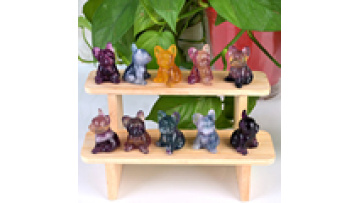 Wholesale Hand Carved Healing Crystal Animals Small Size Fluorite Dog for Gift1
