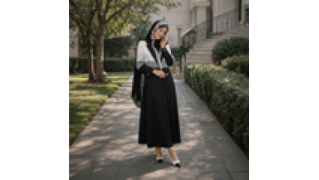 Modest Open Abaya Dress for Women Turn-Down Collar Lace Splicing Islamic Cardigan Scarf Traditional Muslim Clothing From Dubai1