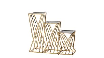 TL-AS361G Tiered Geometric Plant Stands | Customizable Metal & Glass