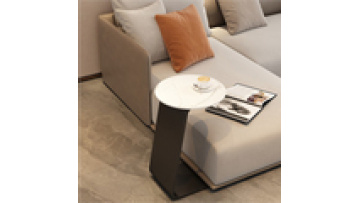 Modern minimalist coffee table small apartment living room sofa side small coffee table round sintered stone coffee table1