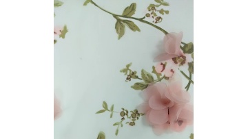 Hot Style 100% Polyester Floral Jacquard Evening Dress Handwork Chiffon Printed Fabric1