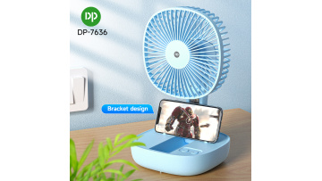 Foldable Rechargeable Fan with LED Light and Phone Holder