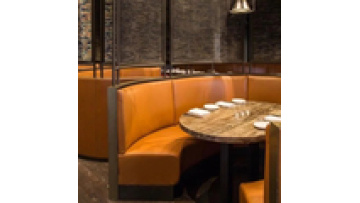 Best price of commercial furniture cafe I shape leather and wood sectional  bench sofa for booth restaurants1