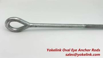Yokelink Oval Eye Anchor Rod Hot Dip Galvanized Oval Eye Bolt