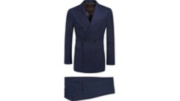 Men's Double Breasted Long Woolen Blazer Business Suit with Button Decoration Half Lining Cotton Filling Plus Size Available1