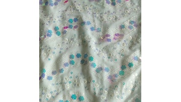 2024 new white unique sequined velvet ladies long evening dress fabric sequin embroidery fabric ivory1