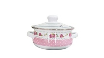 Vintage Style Enamel Cookware Set: 3-Pieces Including Stockpot and Soup Pots in Red, Green, Black Sizes 12-26cm1