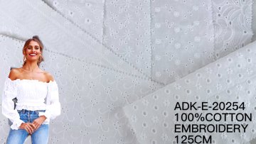 Good quality beautiful  Latest design  knitted embroidery on 100% cotton voile tissus dress fabric for sale1