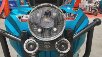 Blue eco-friendly electric tricycle
