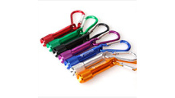 Mini 1 LED Flashlight Carabiner Torch Clip Keychain Camping Lamp Hiking Hook Key Chain Flash Light Promotion Gift Custom logo1