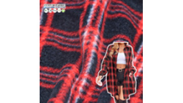 Stock 180gsm Plaid Shirt Fabric 100%Polyester Printed Check Polar Fleece Knitted Fabric for Outdoor Spring Garment1