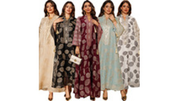 Muslim Abaya Mesh Embroidery Sequined Robe Plus Size Women's Clothing  Dress Middle Eastern 2025 New Style Robe1