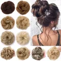 Synthetic Messy Hair Bun elastic chignon with elastic band hairpieces for women hair donut bun
