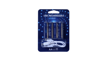 4pack 1800mWh 500mWh USB rechargeable battery