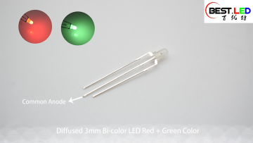 Diffused 3mm bi color red green color