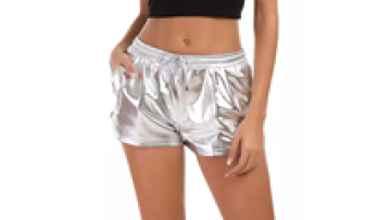 Custom Silver Metallic Dance Shorts For Girls1
