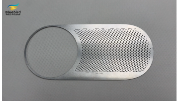 Precision metal laser cutting machine processes metal speaker mesh