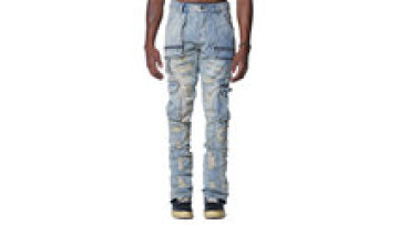 New Jeans Men's Slim Fit Straight Hole Pants Trendy Embroidered Standard Stretch Pants Hip Hop Pants1