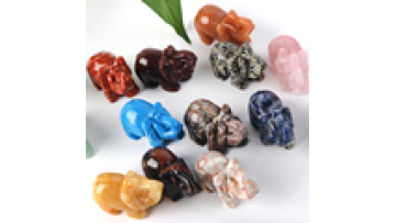 Wholesale Elephant Craft Ornaments Natural  Crystal Agate Jade Polished Engraved Crystal for Gift1