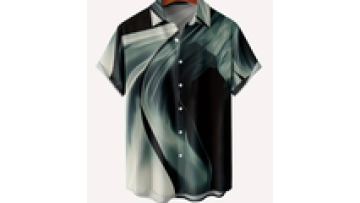 Custom Plus Size Lapel Mens Art Print Color Block Hawaiian Button Down Top Blouse  Button Down T Shirt1