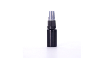 Black Glass Dropper Bottle With Clear Overcap 