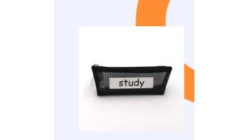 Custom simple washable visible mesh pencil case