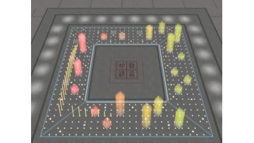 Simulation of large square dry spraying