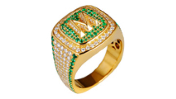 Hip Hop 18K Gold Plated Diamond Rings with Emeralds and Moissanite for Men and Women1