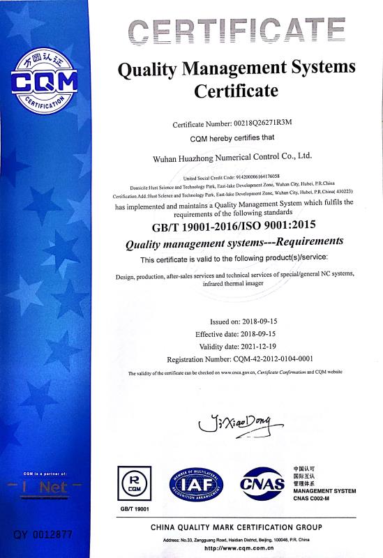Quality Management Systems Certificate 9001