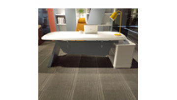 High End Rectangle White Baking Paint Office Table with Return Ergonomic Design boss Executive Desk1