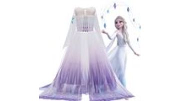 Hot Selling Girls Elsa Princess Floor Length Dress Snow queen 2 Elsa Anna Princess Costume Halloween girl princess dresses1