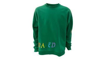 green crew neck sweatshirt