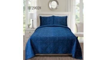 Wholesale Polyester Solid Embossed Bedspreads Different Blue 3d Patchwork Bedspreads Quilt Set1